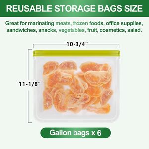 Reusable Gallon Freezer Bags, Dishwasher-Safe Silicone Food <b>Storage</b> Bags in Assorted Sizes, Perfect for Snacks - Product Image 4