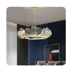 Nouveau nouveau Style chinois volant pendentif lumière or Led acrylique lustre éclairage moderne décoration salon chambre salle à manger R