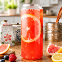 Boîte en plastique PET transparente pour boissons, avec couvercle en aluminium facile à ouvrir, pour l'emballage de boissons.