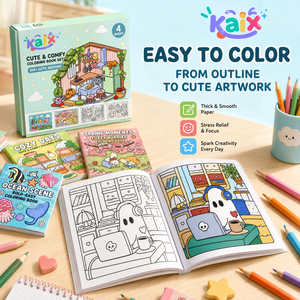 KAIX Set <span class=keywords><strong>de</strong></span> Libros para Colorear Relajantes para Regalo <span class=keywords><strong>de</strong></span> Navidad, 52 Estilos, Páginas Fáciles para Aliviar el Estrés, para Librerías y Venta Minorista Navideña - Product Image 3