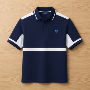 Chemise décontractée à manches courtes pour homme, col contrastant, respirante, pour le golf, l'été, le sport, avec logo personnalisé - Product Image 3