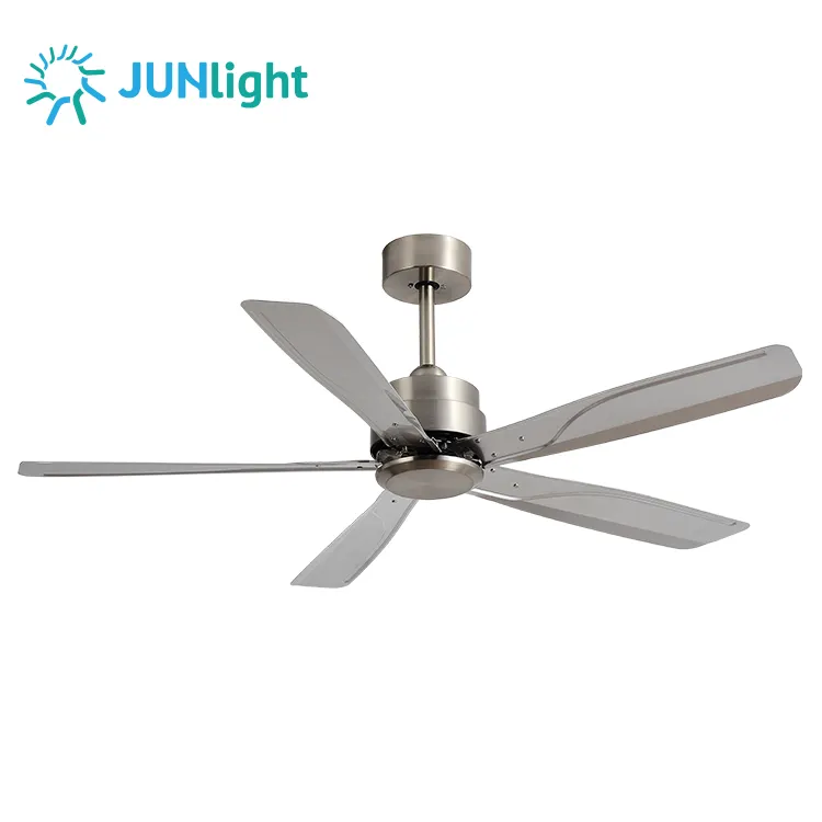 Simple Design Smart Home Ac Motor 5pcs Stainless Steel Blade 42 48 52 58 Inches Ceiling Fan With Led Light