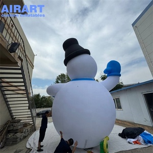 Büyük boy Xmas festivali dekorasyon şişme beyaz kardan adam, şişme dev kardan adam maskot balon - Product Image 5