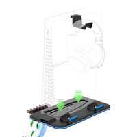 Station de charge multifonctionnelle pour PS5 Slim avec ventilateur de refroidissement et éclairage RGB, fournie par l'usine