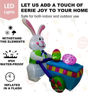 Inflable de Conejo de Pascua de 4 Pies con Carrito, Resistente al Agua, con Luces LED Integradas, Decoración para Interiores y Exteriores - Product Image 6