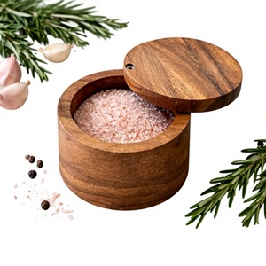 Wooden Spice <b>Jar</b> with Wooden Lid 250mL Capacity Eco-Friendly Durable Classic Design Multifunction <b>Kitchen</b> Countertop <b>Storage</b> - Product Image 2