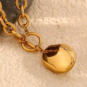 Dreamshow Baroque <strong>Pearl</strong> Jewelry OT Clasp Chain <strong>Necklace</strong> 18k Gold Plated Jewelry Fashion Stainless Steel <strong>Necklace</strong> - Product Image 5