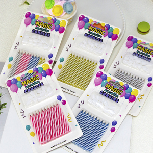 Bougies d'anniversaire en spirale magiques réutilisables en gros, 10 pièces, en cire <span class=keywords><strong>de</strong></span> paraffine, écologiques, non toxiques, pour mariages, Noël, décoration intérieure - Product Image 4