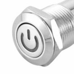 Interruptor de Botón Pulsador de Cabeza Redonda Ultracorto de Acero Inoxidable, Auto-Reiniciable, 12 mm (12-24 V Máx. 3 A) - Product Image 4