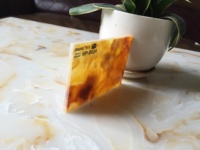Pierre artificielle translucide en onyx faux albâtre jaune à rétroéclairage, très vendue, pour mur et plan de travail