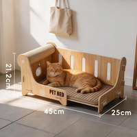Lit inclinable moderne en bois pour chat, chaise longue de luxe pour animaux de compagnie, pour chats d'intérieur et petits chiens