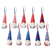 Ornements en tissu assortis pour la fête de l'Indépendance américaine, y compris des porte-clés en peluche en forme d'étoile à cinq branches, des décorations de Rudolph