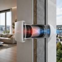 Intelligenter Wanddurchführungs-Wärmerückgewinnungsventilator HRV Frischluft-Belüftungssystem mit EC-Motor