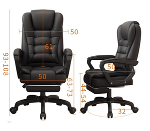 Sedia da Ufficio Direzionale <span class=keywords><strong>in</strong></span> <span class=keywords><strong>Pelle</strong></span> <span class=keywords><strong>con</strong></span> <span class=keywords><strong>Schienale</strong></span> <span class=keywords><strong>Alto</strong></span>, Design Moderno, Ergonomica, Reclinabile e Girevole per Manager e Ospiti - Product Image 6