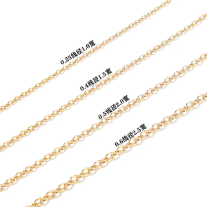 Chaîne plate en acier inoxydable argenté et or rose de 1,5 mm, chaîne à maillons croisés pour collier et autres bijoux, vendue au mètre. - Product Image 2