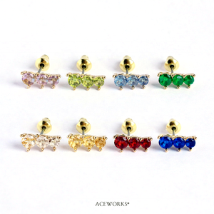Escaladores de Piedras Natalizas de la Trinidad |   Pendientes de Acero Inoxidable Chapados en Oro de 18K con Circonita para Mujer |   Impermeable e Hipoalergénico - Product Image 5