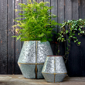 Jardinières Industrielles en Métal Galvanisé Géométriques 1 Pièce Écologiques Légères Rustiques Motif Coq Structure Moderne Robuste - Product Image 1