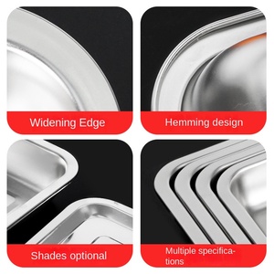 Yolecen 304 Thép Không Gỉ Đa-Mục Đích Tấm Vuông Hình Chữ Nhật Phẳng Dưới Khay Cho Thịt Nướng Hấp Bánh Gạo-Nhà Hàng - Product Image 5