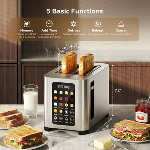 Grille-pain 6 tranches à écran tactile, four numérique pour pain, bagels, gaufres et réchauffage, idéal pour la cuisine domestique - Product Image 3