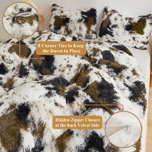Cheetah In 3D Fluffy Faux Lông Duvet Cover Set Mềm 3-Mảnh Sang Trọng Xù Bộ Đồ Giường Cho Mùa Đông - Product Image 6