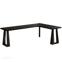 Bureau d'angle dans la chambre - Bureau d'ordinateur en bois massif en forme de L pour usage professionnel, adapté à la maison, long bureau d'écriture noir
