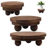 Penyangga Kayu 3 Tingkat (3 Ukuran) untuk Pot Bunga & Desain Display Bangku Warna Coklat Kapasitas 50lbs Penggunaan Dalam/Luar Ruangan Dapur