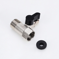 Robinet à bille moderne 3 voies de 1/4 pouce, accessoire en acier inoxydable 304, poignée noire, eau froide, rotation à 360° pour cuisine