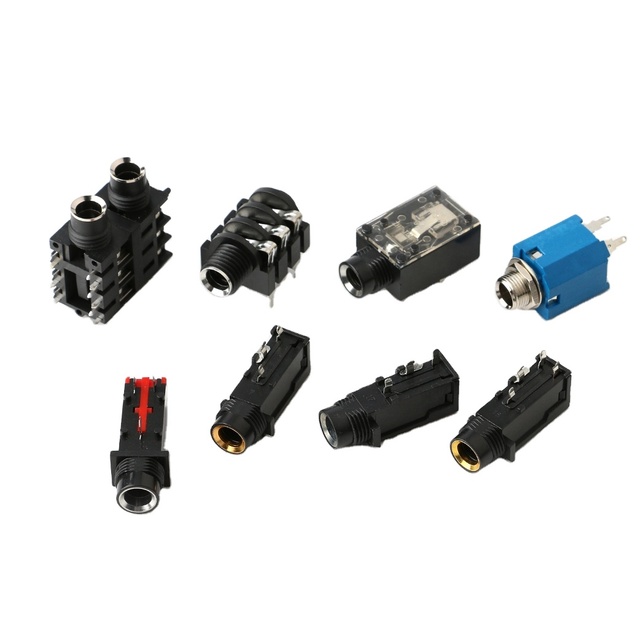 6.35mm Mono Female Socket Pcb 1/4" Jack Socket Panel Mount Mono 6.35mm Stereo Audio Socket Jack Female Connector