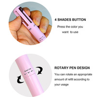 Meilleure vente de stylo surligneur de marque privée végétalien de haute qualité crayon à lèvres eyeliner stylo à sourcils 4 en 1 stylo de maquillage en gros