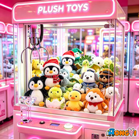 Peluches de 8 pouces pour machines à griffes, prix d'arcade, cadeaux de jeux de carnaval, animaux en peluche assortis tendance, vente en gros pour centres de jeux