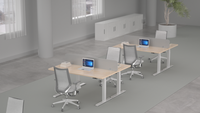 Bureau debout électrique à double moteur, robuste et réglable en hauteur, pour projets de bureaux commerciaux