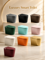 Toilette intelligente moderne à couleur personnalisable avec télécommande, cuvette carrée, siphon en P/S, chasse automatique, bidet monobloc en céramique pour salle de bain