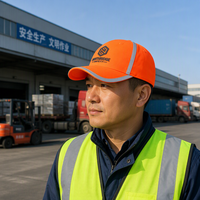 Casquette de sécurité réfléchissante personnalisée en sergé 6 panneaux, haute visibilité, orange fluorescent, imperméable, vêtements de travail, logo d'entreprise, vente en gros B2B