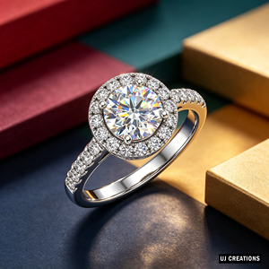 Bague de fiançailles en or massif 925/10K/14K/18K sur mesure avec diamant rond brillant de 1 carat de qualité VVS-VS cultivé en laboratoire - Product Image 3