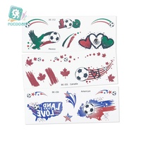 Autocollants de tatouage facial de football transfrontaliers 2026 USA-Canada-Mexique personnalisables par impression par transfert d'eau pour événements