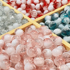 8mm/50pcs 10mm/30pcs Per <b>Bag</b> Handmade <b>DIY</b> Jewelry <b>Accessories</b> Crackle Milk Cap Round Mix Color Glass Beads - Product Image 3