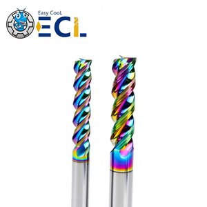Fresa de carburo de tungsteno Easy Cool de 2 filos con recubrimiento AlTiN, ángulo de hélice de 15°, 45HRC, para fresado CNC, OEM ODM para mecanizado - Product Image 1