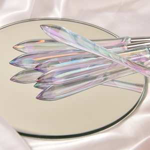 Pinceau à ongles en nylon synthétique durable avec manche en plastique transparent, ovale et plat, pour le gel, les lignes, les rayures, les motifs graphiques et les dessins floraux - Product Image 6