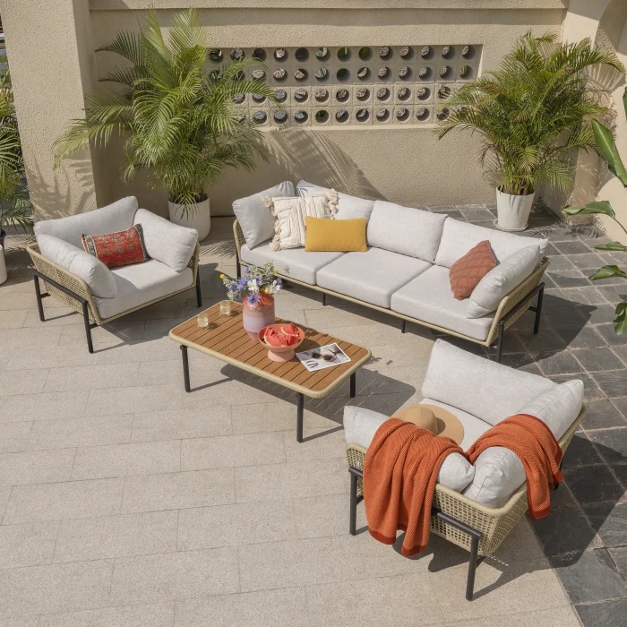 New arrival outdoor aluminum patio furniture set high-end leisure metal garden sofa set