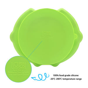 Bulaşık makinesinde yıkanabilir 100% gıda sınıfı silikon bölünmüş emme plakaları baykuş şekli bebek tabağı bebek ve yürümeye başlayan çocuk için - Product Image 3