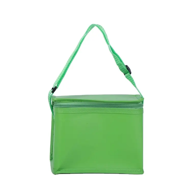 Özel Logo olmayan dokuma yalıtımlı soğutucu piknik Tote çanta kullanımlık termal kek öğle fermuarlı çanta