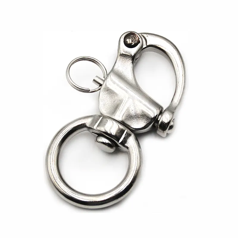 Heavy Duty Factory Stainless Steel 304/316 Safety Lifting Quick Release High Polished Marine Hardware Fixed Snap Shackle