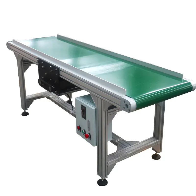 LANGLE otomatis sabuk konveyor tidak standar peralatan produksi garis perakitan tali sabuk PVC dari pemasok Cina