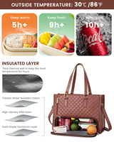 LOVEVOOK Nouveaux Sacs à Bandoulière 2 Pièces pour Femmes, Sacs à Main pour Ordinateur Portable Imperméables avec Sac Isotherme pour le Déjeuner, l'École et le Travail