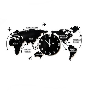 <span class=keywords><strong>Orologio</strong></span> <span class=keywords><strong>da</strong></span> <span class=keywords><strong>Parete</strong></span> Silenzioso con Mappa del <span class=keywords><strong>Mondo</strong></span> per Decorazione Domestica, Bestseller - Product Image 1