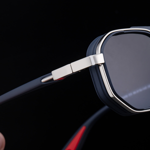 Gafas de Sol Partagas al por Mayor, Estilo Punk, Diseño Personalizado con Logotipo, Montura Rectangular de <span class=keywords><strong>Doble</strong></span> Puente, Bisagras con Resorte, Protección UV400 para Hombre - Product Image 3