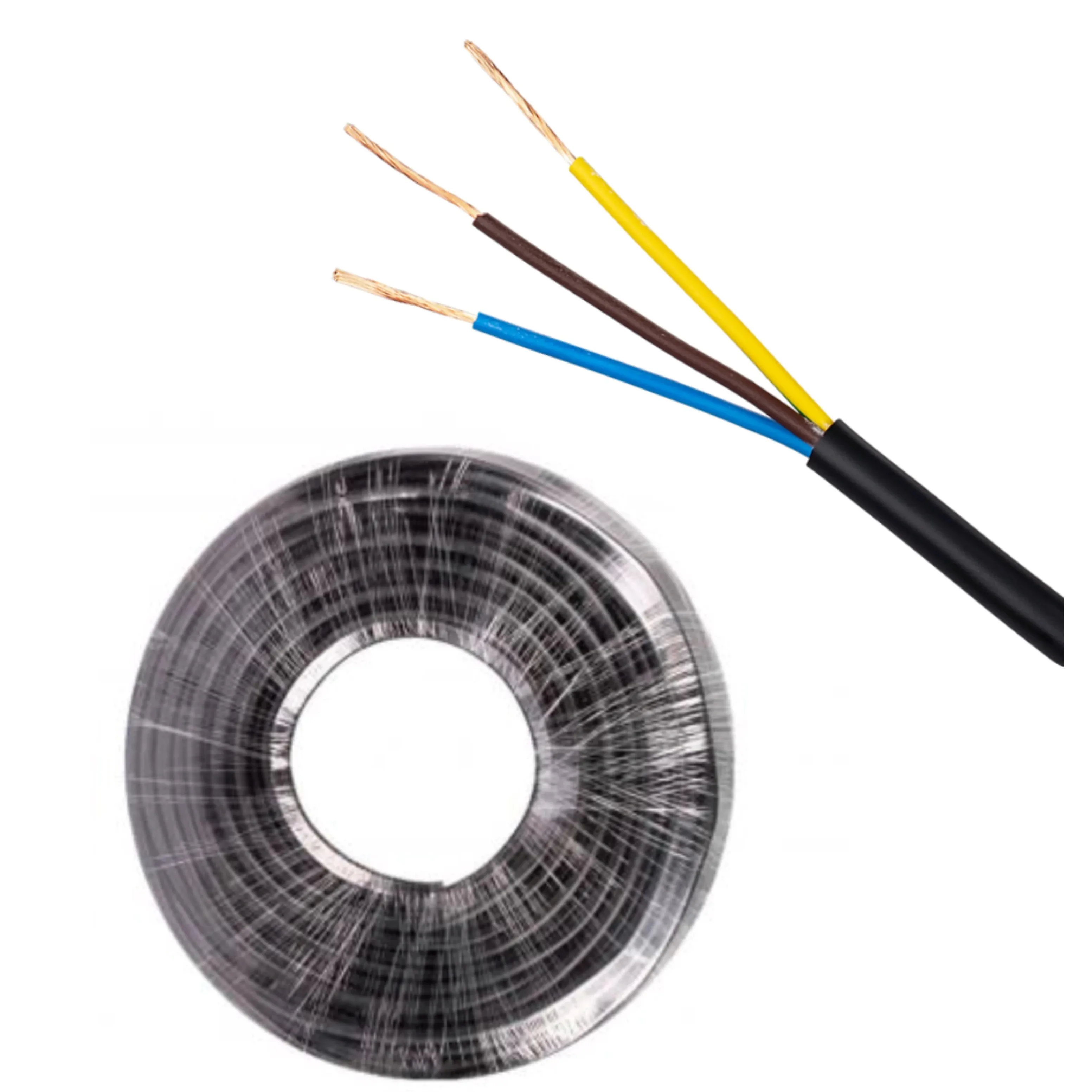 PVC 300 500v en50525 vde h05vv f cable 3 core flexible 0.75mm 1mm 1.5mm rvv electrical wire