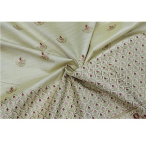 Soft Woven Poly Raw <b>Silk</b> <b>Fabric</b> Breathable Lightweight Abstract Flower Geometric Textile for Apparel Sewing and Home Textile - Product Image 1