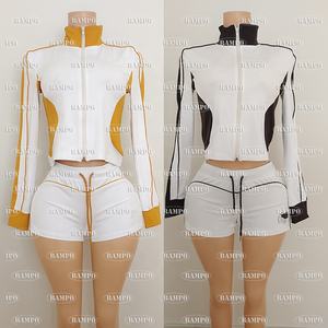 بدلة رياضية نسائية ماركة دوب شعار مخصص بذلة بولو سترة أعلى مع تنورات صالة ألعاب رياضية لياقة بدنية ملابس منتجع طقم من قطعتين بدلات رياضية للنساء - Product Image 5