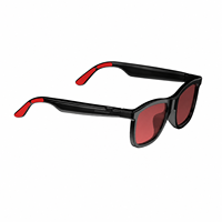 Lunettes électrochromiques polarisées, double haut-parleur, batterie 100 mAh, embouts de branches en silicone antidérapants, chargement magnétique